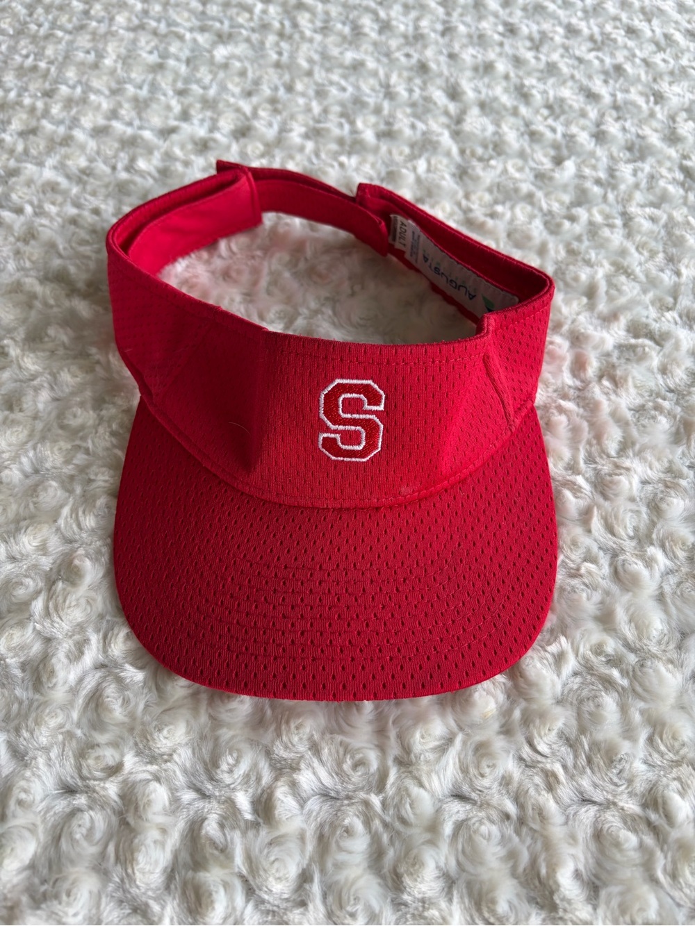 Red Visor Cap with 'S' Embroidery
